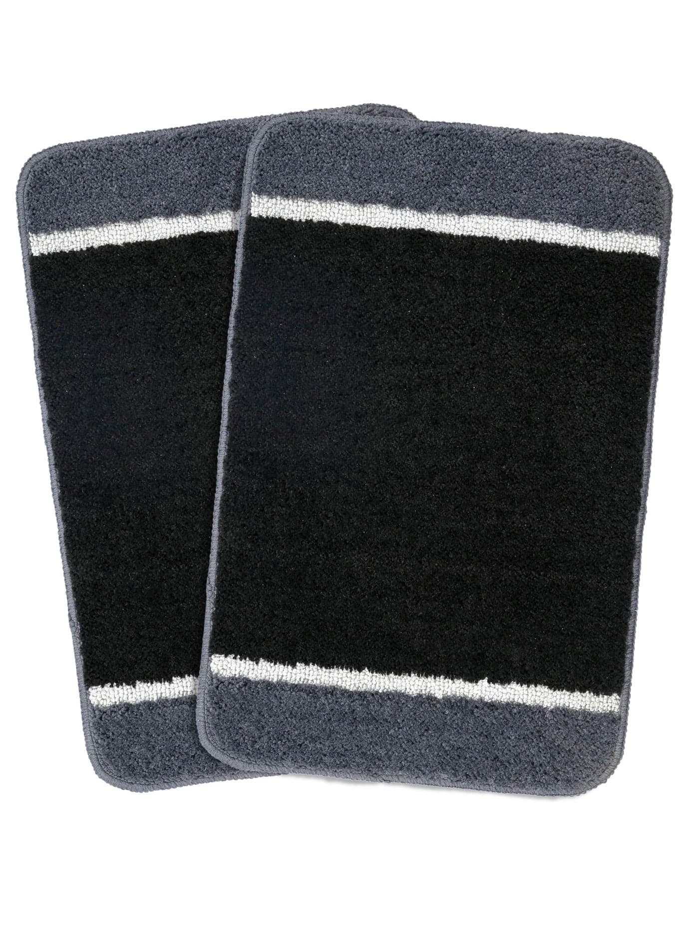 Saral Home Soft Microfiber Anti-Skid Bathmat (Black, 40X60 CM)
