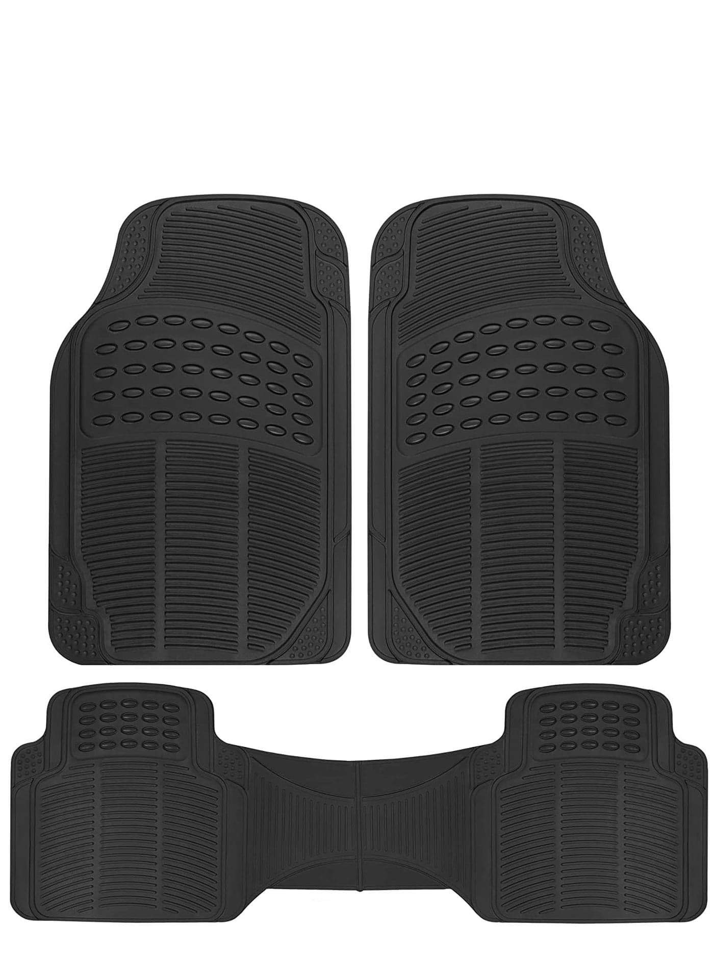 Anti Skid Rubber Car Floor Mat for All Weather Protection Heavy Duty Floor Mat 3 Pieces