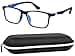 Yogo Vision Kids Computer Glasses Blue Light Blocking Filter Video Games Tablets Electronic Devices Protects Against Eyestrain For Boys Girls Black and Blue FramCase Included