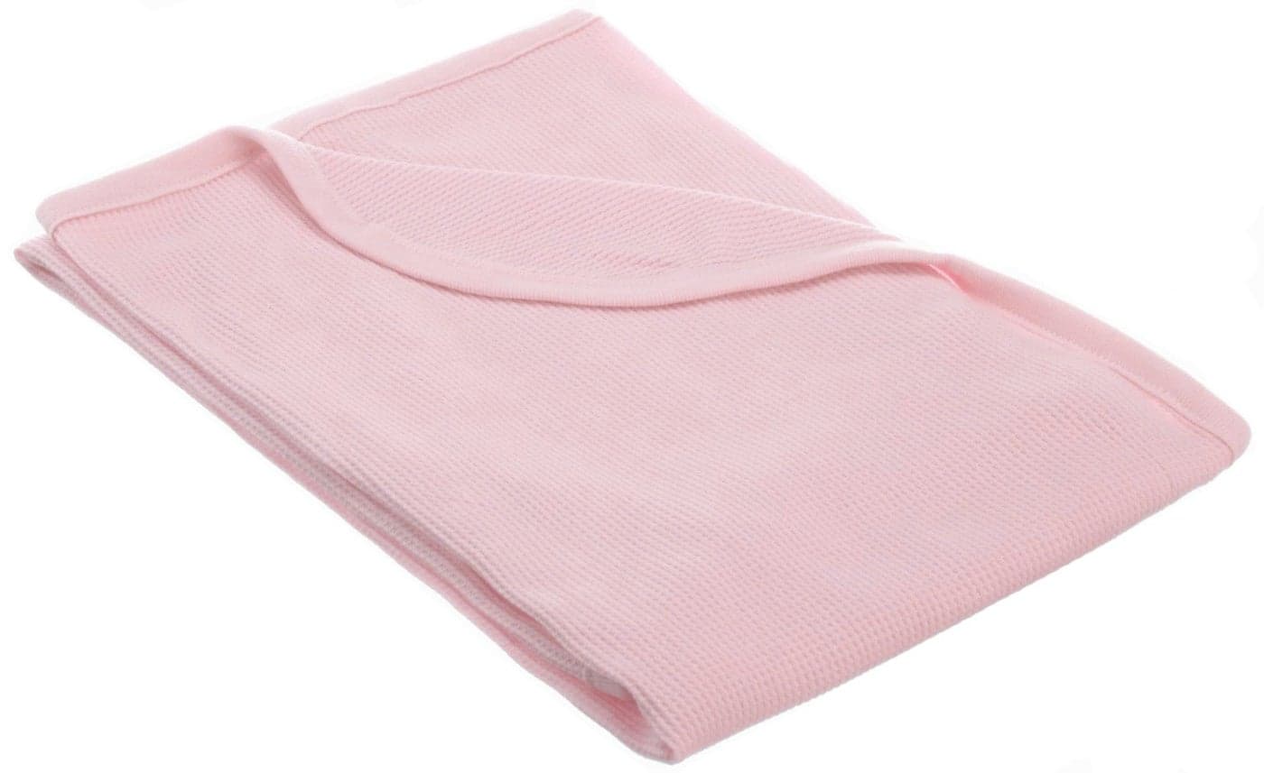 American Baby Company 100 Cotton Thermal Waffle Swaddle Blanket Soft Breathable Stretchy Pink 30 x 40 for Boys and Girls Perfect for Swaddling Travel and Gifting
