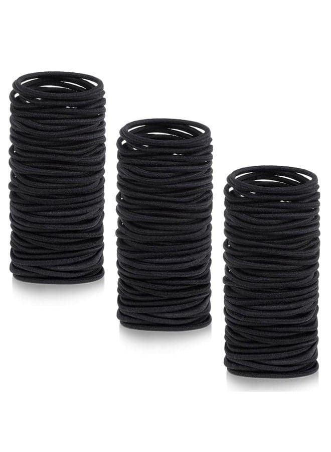 Anezus 250 Pcs Black Elastics Small Hair Ties Elastics Small Hair Rubber Bands Accessories Ponytail Holders for Women Girls Baby Toddlers Men with Thick Straight Curly Hair, 3 mm