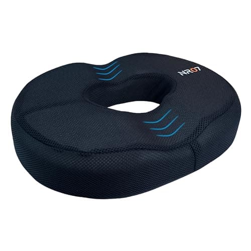 NR07 Donut Pillow for Tailbone Pain – Coccyx Cushion for Tailbone Pain, Tailbone Pain Relief Cushion with PU Foam & Air Mesh Cover for Office, Car & Home