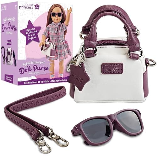 Doll Purse and Sunglasses for 18Inch Dolls Accessories Play Set for Kids Ages 312 Excellent Gift for Girls and Toddlers