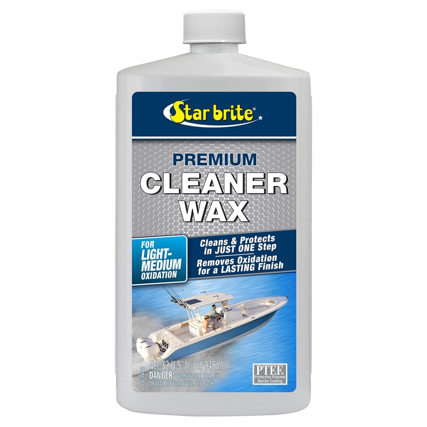 Star brite One-Step Heavy Duty Cleaner Wax with PTEF - Removes Oxidation - Restores & Protects, 32 oz (089632P)