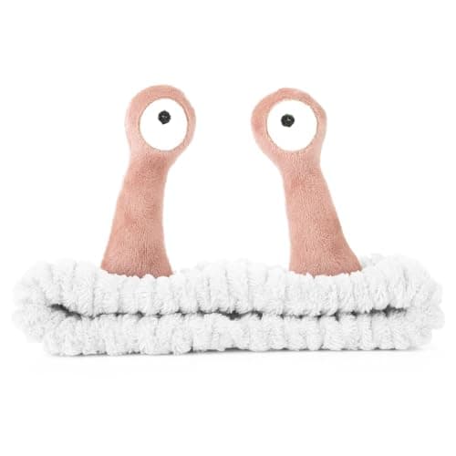 Molain Face Wash Headband Palm and Snail Spa Hair Bands Makeup Headbands Women Cartoon Cute Coral Fleece Elastic Headband Creative Hair Accessories for Washing Face Shower Sports PinkWhite