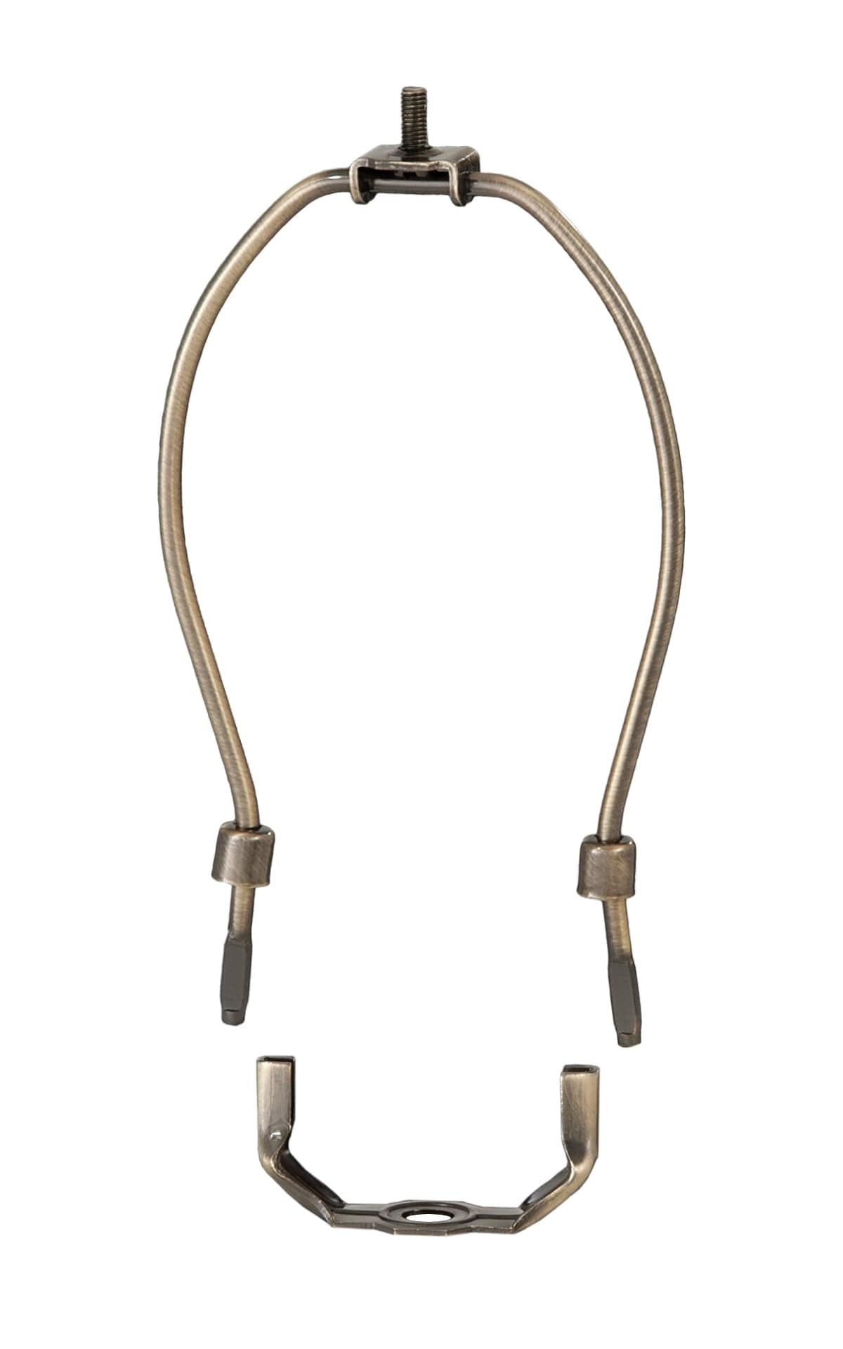 BP Lamp 7 Inch Heavy Duty Lamp Shade Harp Holder for Table and Floor Lamps Antique Brass Finish