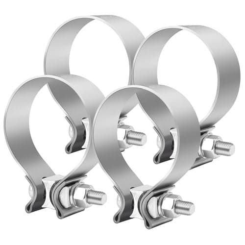 EVIL ENERGY 2.75 inch Exhaust Clamp, 2 3/4" Narrow Band Muffler Clamp Stainless Steel for Heavy-duty Exhaust systems, Downpipes, Catback Exhausts, Mufflers,Tailpipes 4 Pack