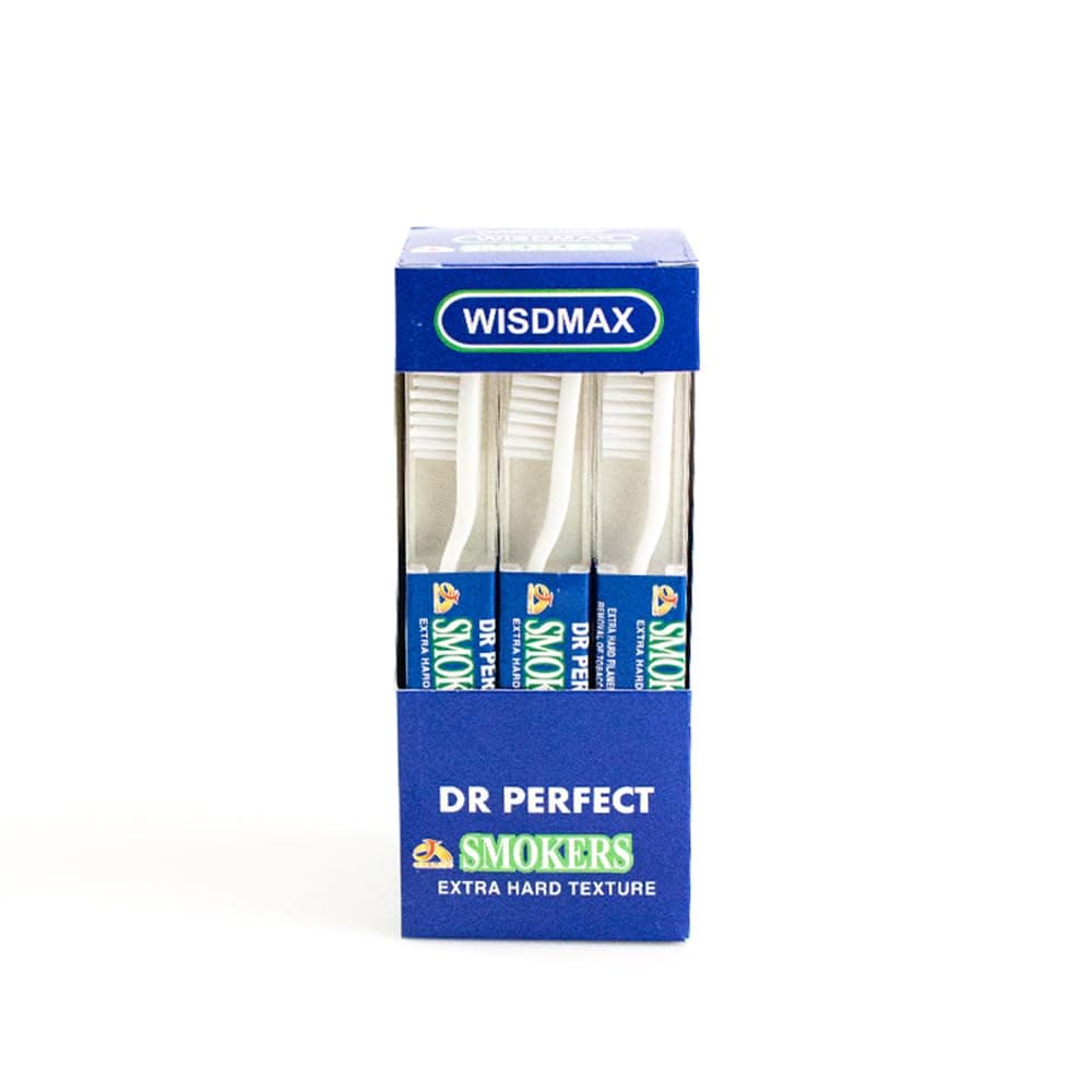 DR PERFECT Adult Smokers Toothbrush Super Hard Firm Bristles 12