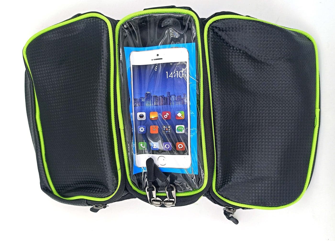 FASTPED® Bicycle Double Sided Front Frame Handlebar Bag Waterproof Mobile Pouch for Cycle (Green)