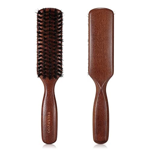 Hair Brush for Men Thin Fine Normal Hair Boar Bristle Hair Brush for Add Shine Improve Texture Reduce Frizz Hairbrush for Beard Straightens Softens