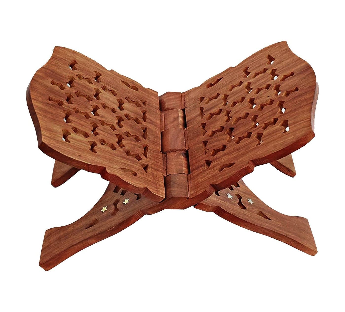 Woodiva Sheesham Wooden Hand Carved Holy Book Stand for Quran, Bible, Bhagwat, Gita, Ramayana & Guru Granth Sahib, Reading Rehal Stand (15X7.5X1)inches FS01