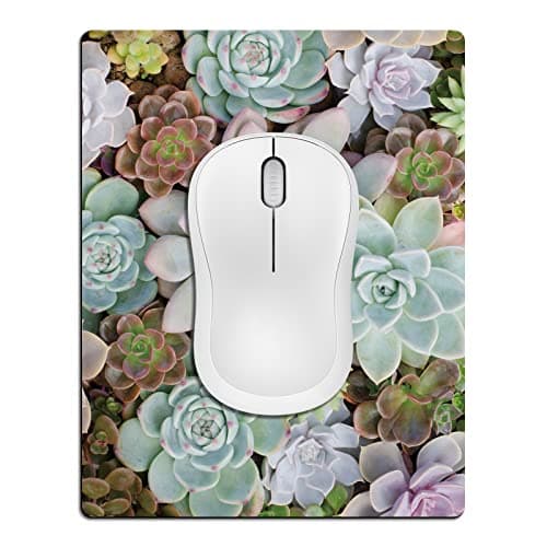 Cyanbone Small Mouse Pad Cute, Mini Mouse Pads for Wireless Mouse and Laptop, Travel Mousepad with Designs - Pretty Succulent, Portable Mousepads - 5.5 x 7 in, Computer Accessories for Women