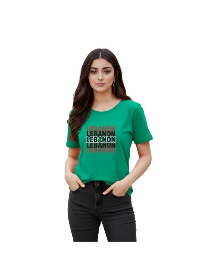 Lebanon National Day Adult Women's T-Shirt with Classic Round Neck Short Sleeve - Lebanese Independence Women's