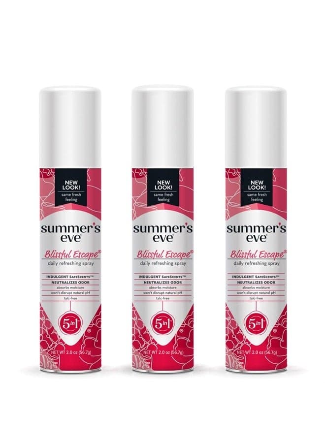 Blissful Escape Daily Refreshing Feminine Spray, 2 oz, 3 Pack