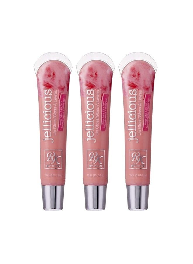 Ruby Kisses Jellicious Mouth Watering Lip Gloss JLG04 (3 PACKS)