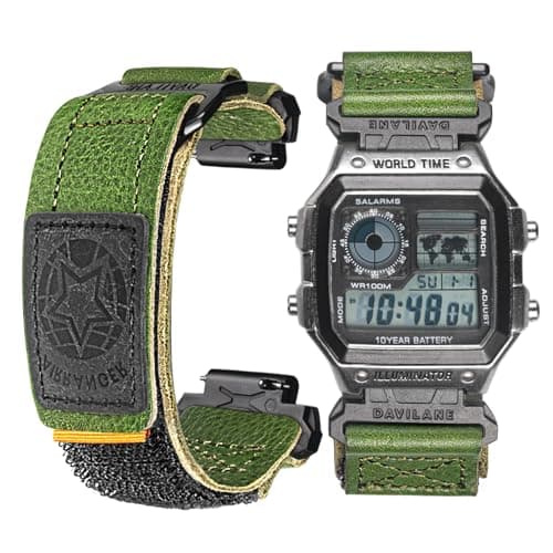 Quick Release Watch Band Strap for Casio F91W F94W F105W F84W W735H W800H SGW300H SGW400H A158WA AE1000W18mm Leather Hook Loop Casio strap