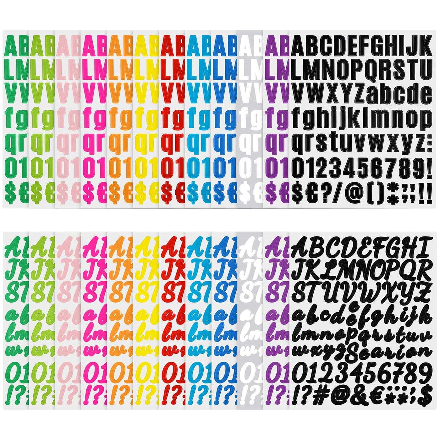 2316 Pcs Letter Stickers 24 Sheets Alphabet Sticker Vinyl Self Adhesive Waterproof Letters Sticks DIY Decal for Mailbox Address Scrapbooking Bulletin Board Water Cup 1in MulticolorFresh Style