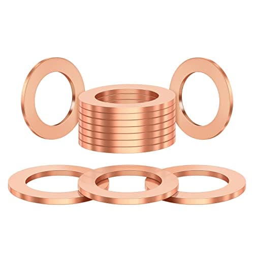 20Pcs M14 Oil Drain Plug Red Copper Crush Washers Coolant Seal Ring Gasket