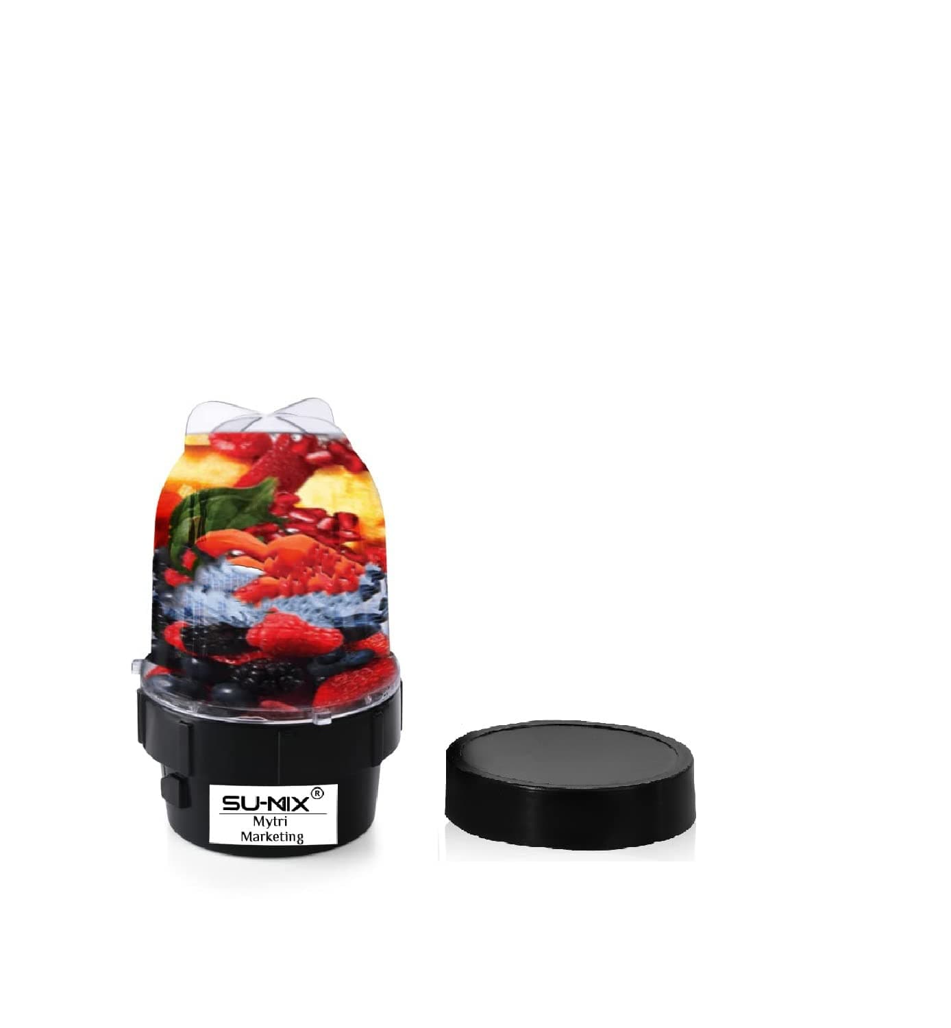 Sumix Bullet Jar for Mixer Grinder Small Set of 1 350 ML ABS Transparent Juicer Jar Black NMA77