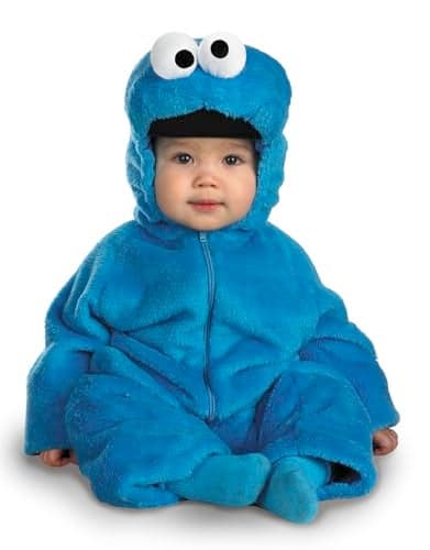 Sesame Street Cookie Monster Deluxe TwoSided Plush Jumpsuit Costume 1218 Months Blue