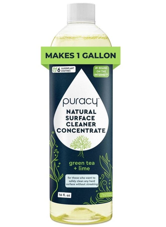 99.9% Natural All Purpose Cleaner Concentrate - Makes 128oz Multi Purpose Cleaner - Green Tea & Lime - Surface Cleaner, Floor Cleaner, Kitchen, Cleaner, Bathroom Cleaner - Cleaning supplies