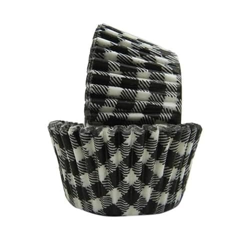 Regency Wraps Greaseproof Professional Grade Baking Cups, Pack of 40, Standard Liners, Black Gingham, for Cupcakes, Muffins, Candy, Non Stick
