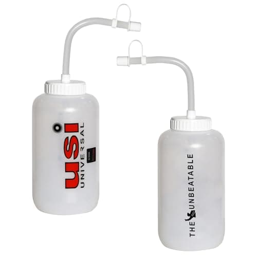 USI UNIVERSAL Fight Bottle 1 Leter, White Water Bottle with Long Curved Straw Ideal for Gym Yoga Sports Boxing Lacrosse Football Hockey Cycling & Outdoors