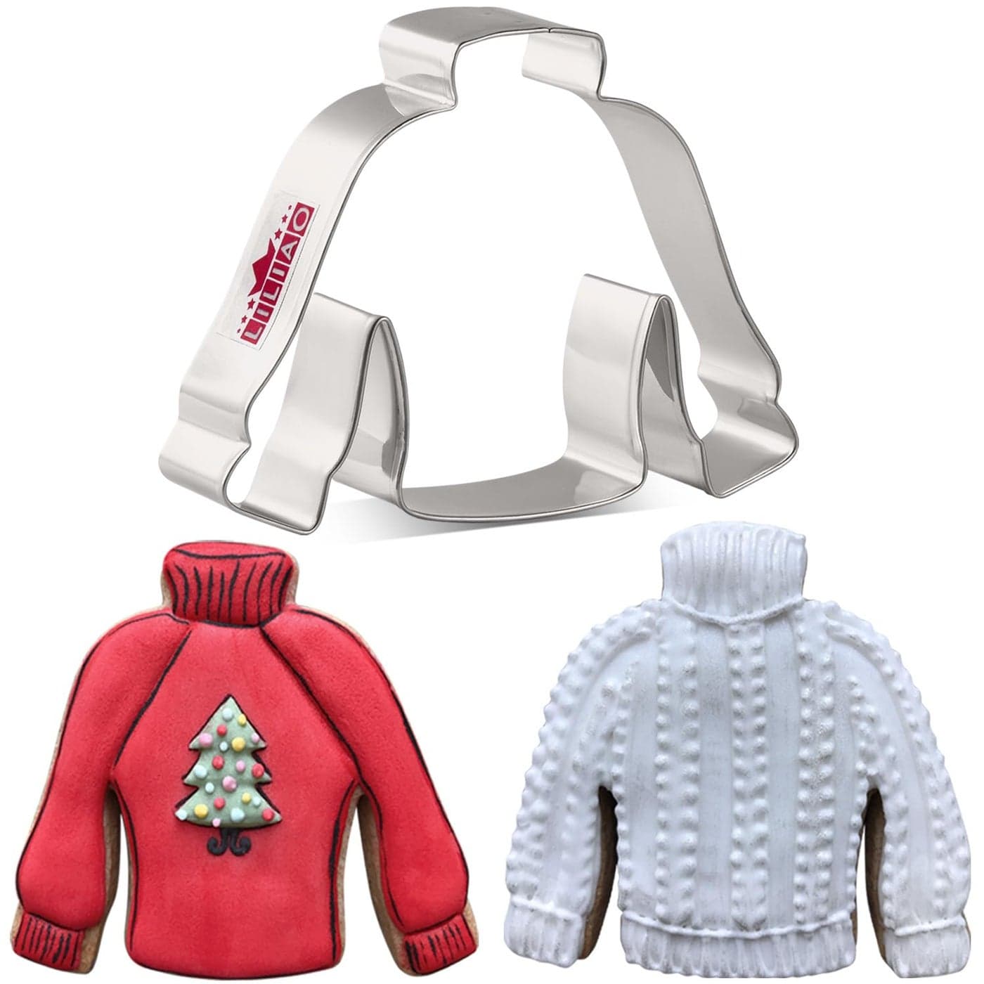 LILIAO Christmas Winter Ugly Sweater Cookie Cutter 42 x 32 inches Stainless Steel