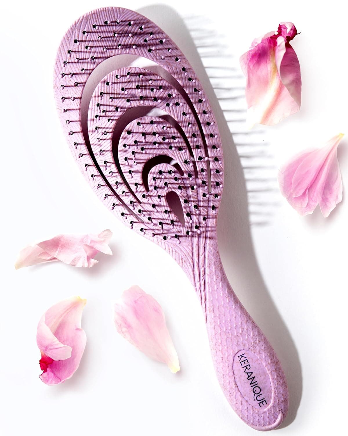 Detangling Hair Brush for Women Gentle Scalp Massaging Hairbrush for Women With Flexible Paddle Detangler Brush for Thin Thick Curly Straight and All Other Womens Hair Types by Keranique