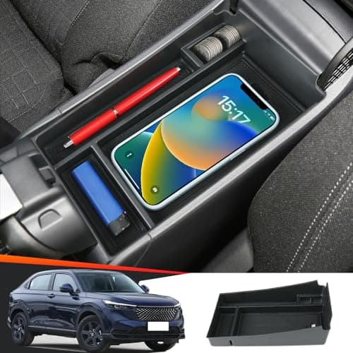 LUNQIN Car Center Console Organizer Tray for Honda HR-V HRV 2023 2024 2025 2026 LX Sport EX-L Auto Interior Accessories Front Seat Middle Armrest Box Storage Bag Glove Hidden Accessory