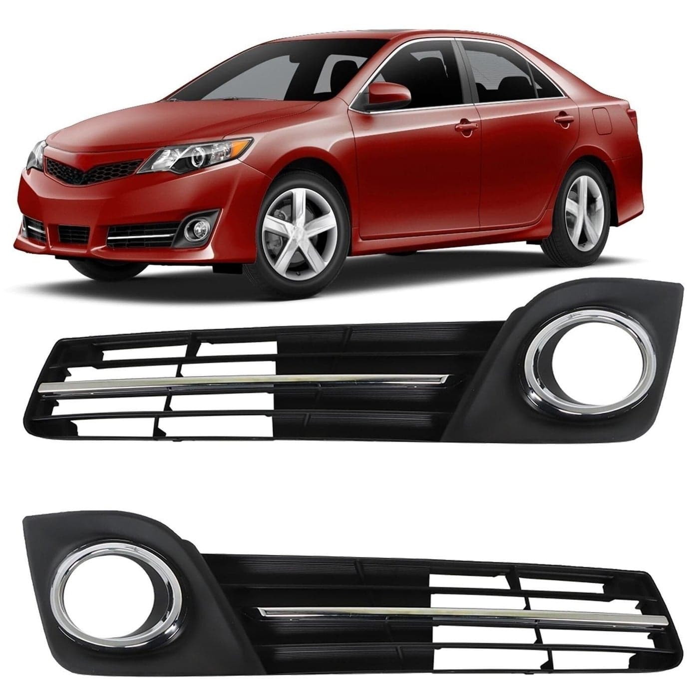munirater 1 Pair Fog Light Bezel Set Replacement for Camry 2012 2013 2014 SE 5212706290 5212806290 Left and Right Side