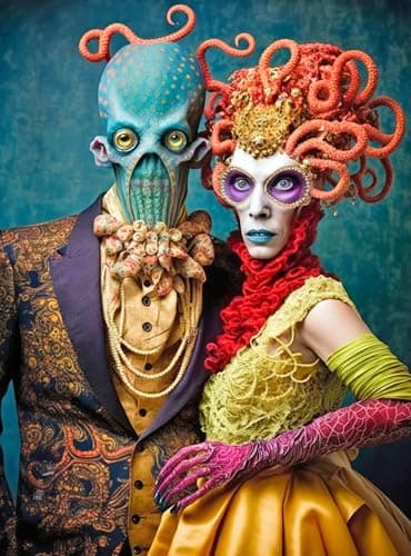 1000 Piece Jigsaw Puzzle for Adults Cross Glory Meet The Aliens Series Collectible SciFi Illustration Sylas and Eirlys