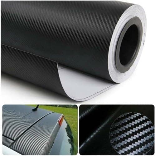 SUNBIRD Carbon Fiber Car Vinyl Wrap,3D Car Wrap Vinyl Roll Wrap Roll DIY Car Waterproof Vinyl Sticker Tape for Cars Auto and Motorcycle (2 feet x 12 feet, Silver 3D)