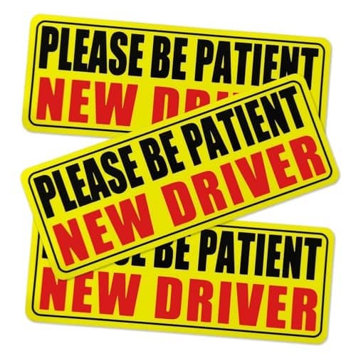 3PCS New Driver Magnet for Car, Please Be Patient New Driver Stickers Magnetic Safety Warning Magnetic Reflective Reusable Signs