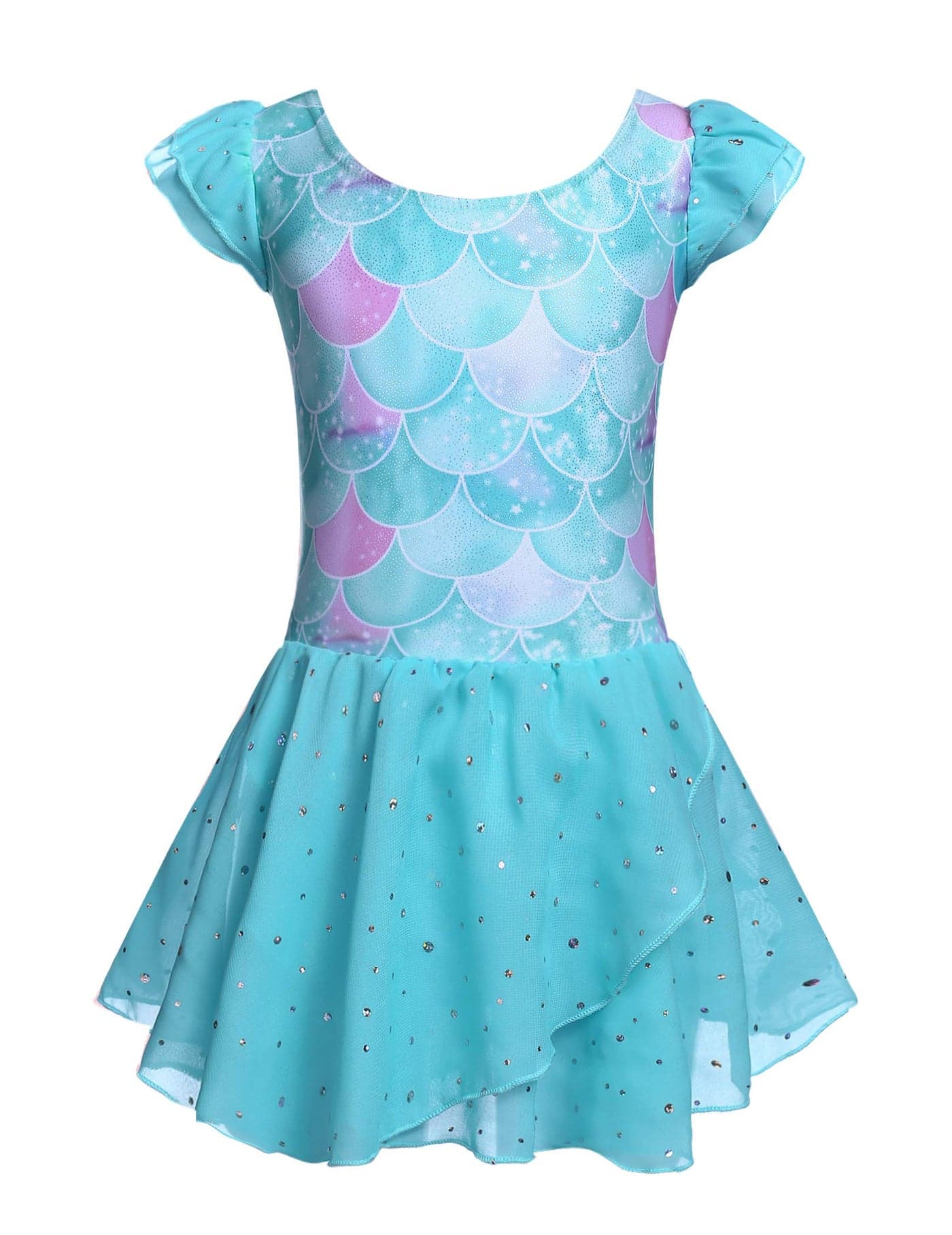 Arshiner Girls Ruffle Sleeve Ballet Dance Dress Tutu Skirted Leotard