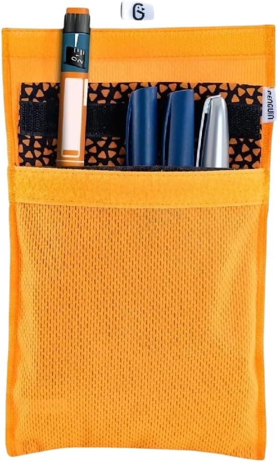 Penguin Insulin Cooler - Water-Activated Insulin Travel Case for Pens - Large Insulin Travel Cooler Measuring 7.8 x 6.3- Stores Insulin Safely at 64F-78F for 45 Hours - Orange