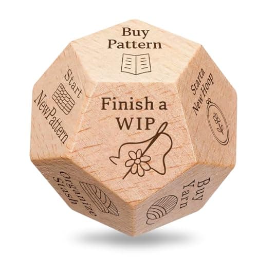 Quilters Dice Handmade Wooden Quilting Decision Dice with 12 Engraved Sewing Tasks Fun Quilting Motivation Tool for Quilters Sewists Craft Lovers Easter Basket Stuffers