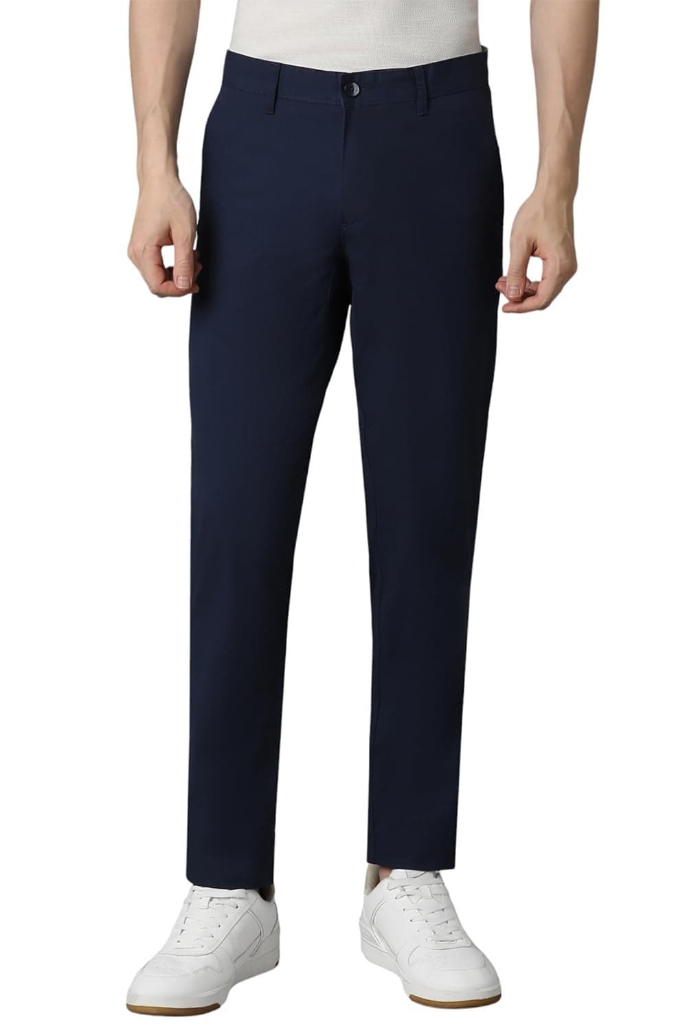 Louis Philippe Men's Mid Rise Slim Pants (LYTFCSLPT20394_Navy, 32
