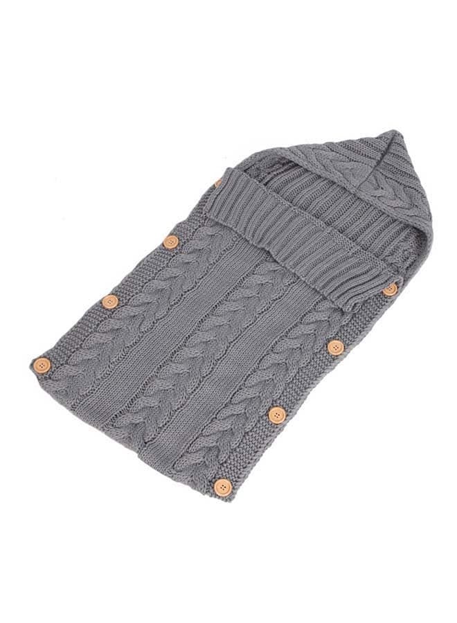 Fabric Knitted Comfortable Baby Blanket For Outdoor Strolling And Traveling-Grey