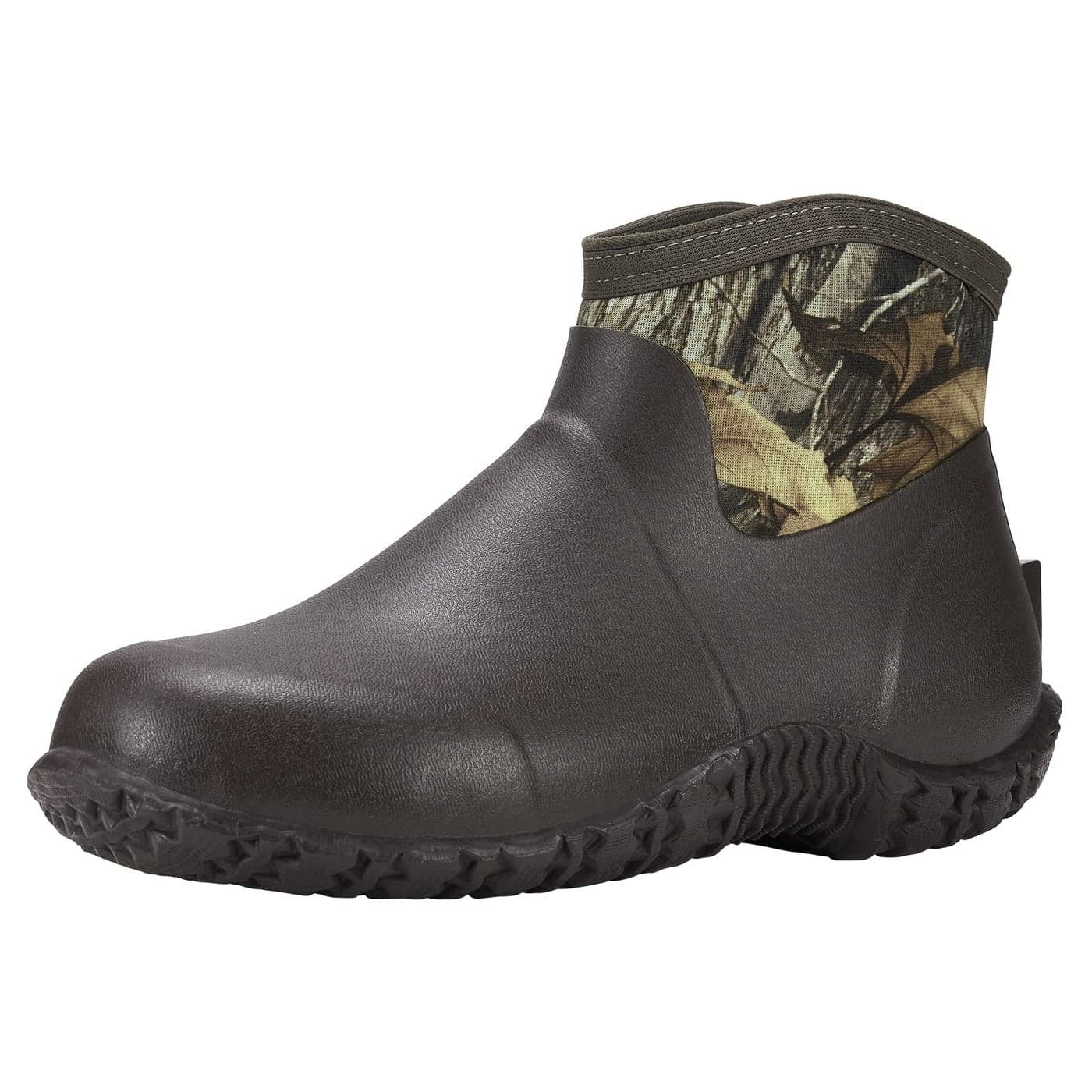 HISEA Mens Rain Boots Ankle Height Garden Shoes Waterproof Insulated Rubber Neoprene Mud Boots AntiSlip Outdoor Work Booties for Gardening Farming Camping Fishing and Yard Working Size 9 Camo