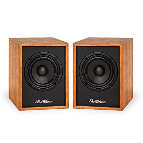 Electrohome Huntley Powered Bookshelf Speakers with Built-in Amplifier and 3" Drivers for Turntable, TV, PC and Wireless Music Streaming Featuring Bluetooth 5, RCA and Aux (EB10)