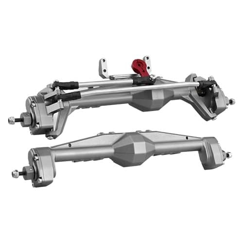 HYBDX RC 1/10 RC Crawler All Metal Front and Rear Portal Axle for Axial Capra 1.9 UTB Buggy F9 CNC Machined 7075 Aluminum Integrated (Grey)