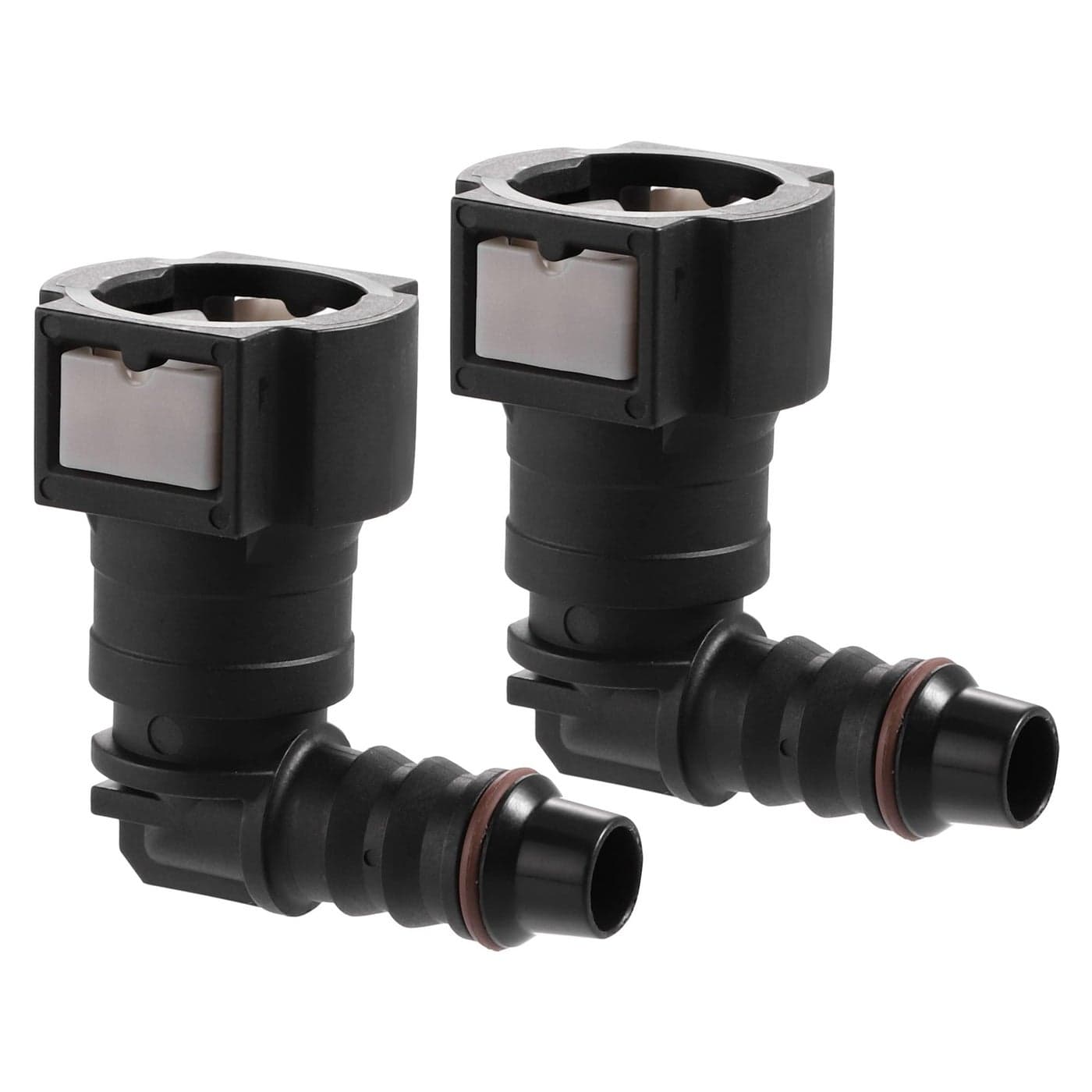 X AUTOHAUX 2pcs Car 38 Fuel Line Quick Connector Fuel Line Nylon Hose Pipe Quick Release 90 Degree Female Connect Connector for 38 to 516 ID Nylon Tubing