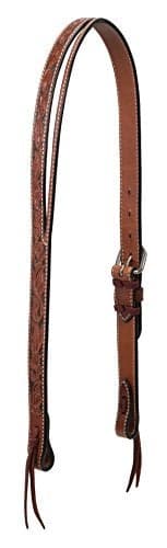 Turquoise Cross Floral Carved Belt Headstall, Chestnut