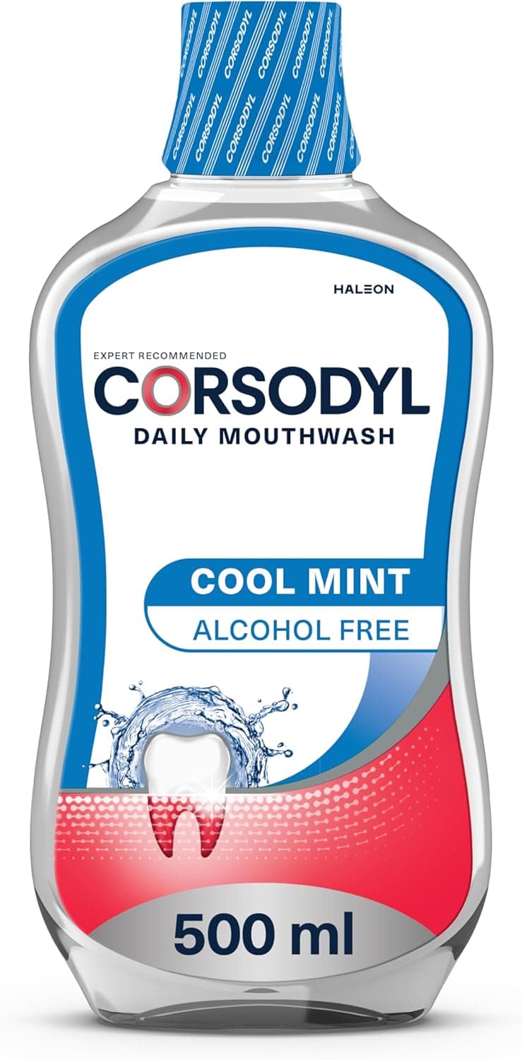 Corsodyl Mouthwash Daily Gum Care Fluoride Mouthwash Alcohol Free Cool Mint 500ml