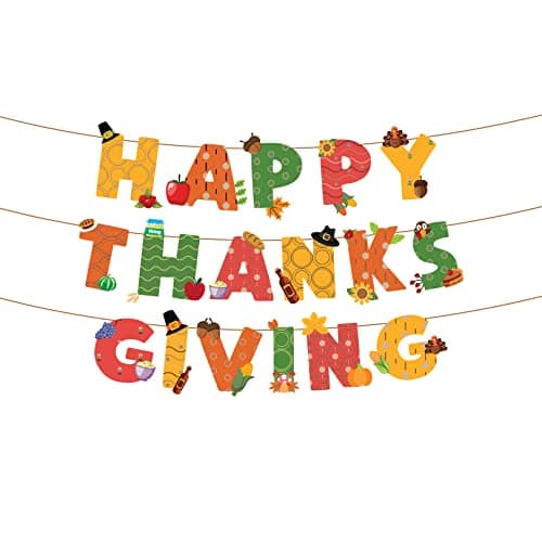 Festiko®Happy Thanks Giving Banner Thanksgiving Day Theme for Happy Thanksgiving Party Decoration Supplies