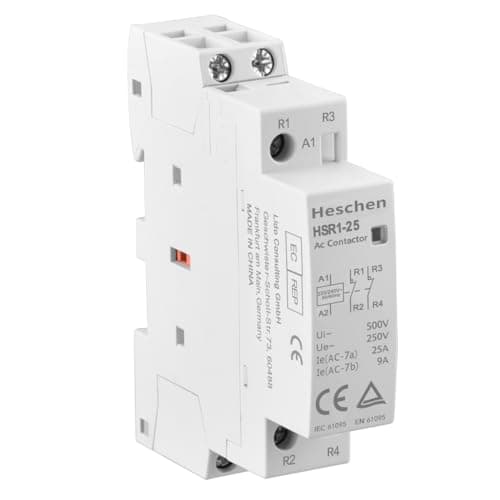Heschen Household AC Contactor, HSR1-25, 2 Pole, Two Normally Closed, AC 220V/230V Coil Voltage, 35mm DIN Rail Mount (1)