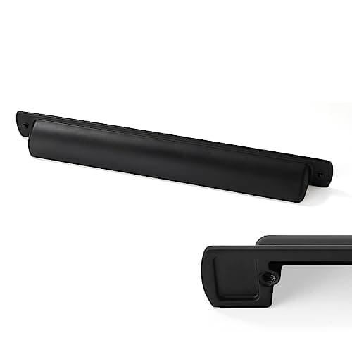 CABDM 6 Pack Black Cup Pulls 7178mm Center to Center Drawer Pulls Matte Black Cabinet Cup Pulls Kitchen Cabinet Hardware Vintage Cabinet Handles Bin Cup Drawer Handles Black Knobs