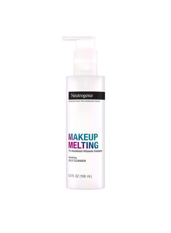 Makeup Melting Refreshing Jelly Cleanser, 7% Emollient-Vitamin Complex, Gentle Face & Eye Makeup Remover to Melt Stubborn Makeup, Cleanse & Condition Skin, Oil-Free, 6.3 fl. oz