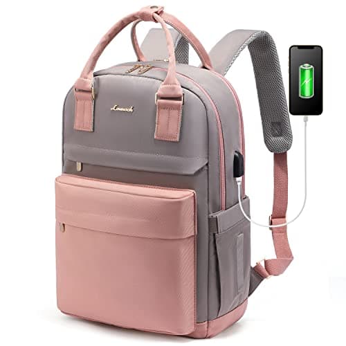 LOVEVOOK Laptop Backpack for Women 15.6 Inch Laptop Bag with USB Port, Fashion Waterproof Backpacks Teacher Nurse Stylish Travel Bags Vintage Daypacks Bookbag for College School Work